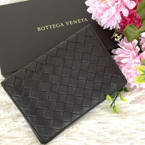 美品☆BOTTEGA VENETA ボッテガヴェネタ イントレチャート カードケース 名刺入れ ダーク ブラウン レザー 定期入れ