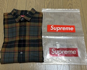 【送料無料】Mサイズ！Supreme Plaid Flannel Shirt Black ブラック シュプリーム フランネルシャツ 2022FW week1 Boxlogo