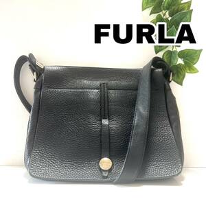 FURLA 3WAY ショルダーバッグ クラッチバッグ ブラック 黒 レザー