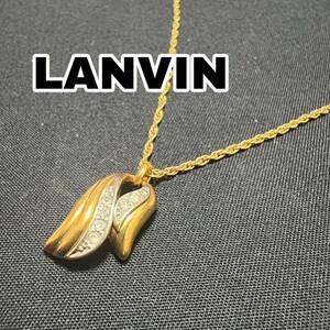 LANVIN ランバン ネックレス ゴールド シルバー ラインストーン