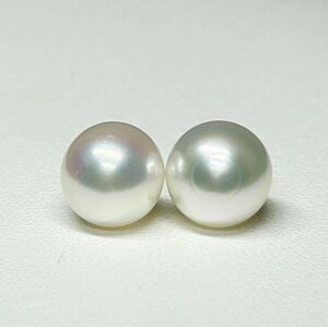 [ lustre eminent! large grain 10.6mm ]K18 natural south . pearl .. gloss eminent direct connection earrings south . White Butterfly pearl 3.9 gram pearl jewelry jewelry 