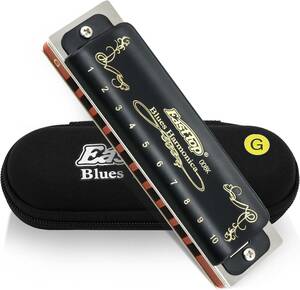 East top harmonica blues harmonica 10 hole harmonica G style 10 hole 20 tone brass cover canvas case clean 