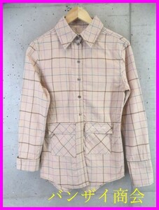 0250s11* beautiful goods *MAISON KITSUNE mezzo n fox check pattern long sleeve shirt jacket 36/ coat / T-shirt / One-piece / lady's / woman 