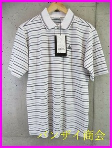 【送料300円可】1250s5◆新品です◆吸汗速乾◆adidas golf アディダスゴルフ 半袖ボーダーポロシャツ M/ゴルフジャケット/テーラーメイド