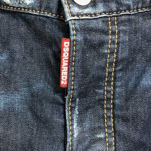 国内正規 DSQUARED2 TIDY BIKER JEAN クラッシュ 加工 バイカー デニム パンツ S74LB0014 ディースクエアード 46 インディゴの画像6