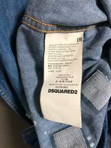 定価80300円 国内正規 DSQUARED2 D2-L-shirt クラッシュ 加工 フリル デニム シャツ S72DL0531 ディースクエアード 36 インディゴ_画像9