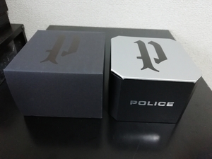  супер-скидка!!! обычная цена 14040 иен * не использовался!POLICE* Police *nek отсутствует! стандартный товар * нержавеющая сталь *BLACKxSILVER