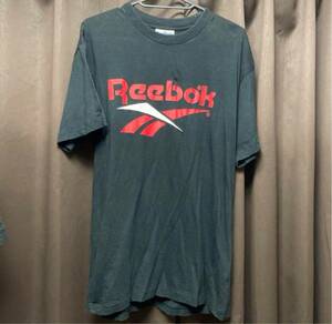 Reebok 90s Tシャツ 黒 ベクター センターロゴ M 赤 リーボック メンズ シャツ