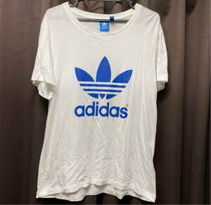 adidas ビックロゴ Tシャツ L 白 白T 希少 レディース アディダス レア アディダスオリジナル adidasoriginal