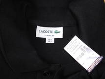 ☆LACOSTE/ラコステ・CLASSIC FIT　鹿の子半袖ポロシャツ 無地黒ブラック　サイズ3 中古良品！ クラッシックフィット_画像9