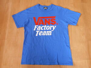 ☆VANS×スタンダードカリフォルニア　別注コラボ半袖Tシャツ　両面ロゴプリント入りFactoryTeam！サイズM 状態良好！青ブルー定番人気！