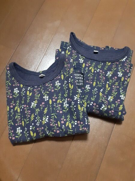 花柄長袖 Tシャツ 80センチと95センチ 2点セット
