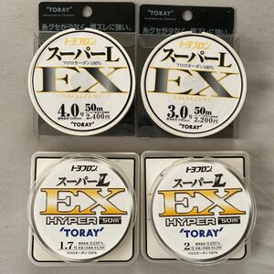 東レ TORAY トヨフロン スーパーL EX 及び HYPER 1.7号 2.0号 3.0号 4.0号 使用品 4個セット