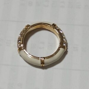 バンブー指輪　ホワイト、ゴールドカラー　53mm（12-13号）