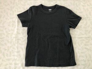 ユニクロ　レディース Tシャツ 半袖　チャコールグレー　L 細身