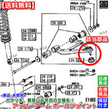 在庫【送料無料】ロードスター NA6CE NA8C【新品 フロント アッパーアーム ボールジョイント 左右 2個SET】NA23-34-200 NA23-34-250 A 交換_画像5