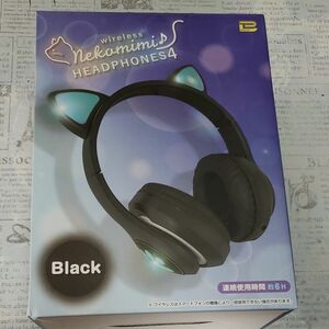 ワイヤレス猫耳ヘッドホン4 BLACK