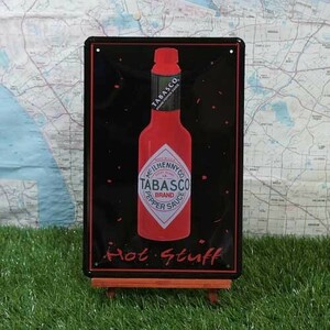 新品★インテリア雑貨★【ブリキ看板】Tabasco／タバスコ　Hot Stuff