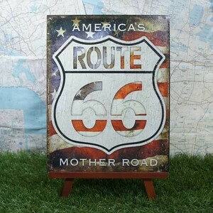 新品★インテリア雑貨★【ブリキ看板】ROUTE66／ルート66　America's Mother Road