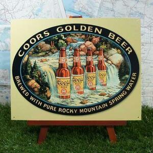 新品★インテリア雑貨★【ブリキ看板】Coors／クアーズ　Golden Beer