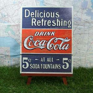 新品★インテリア雑貨★【ブリキ看板】Coca-Cola／コカ・コーラ　Delicious 5￠