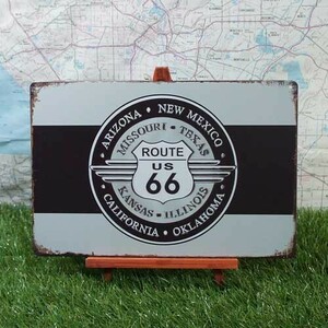 新品★インテリア雑貨★【ブリキ看板】ROUTE66／ルート66　国道66号線