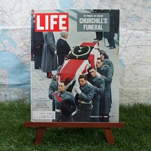 激レア★60年前の雑誌！★【輸入雑誌】Life／ライフ　Churchill's Funeral　-1965.2.5-　【ヴィンテージ物】