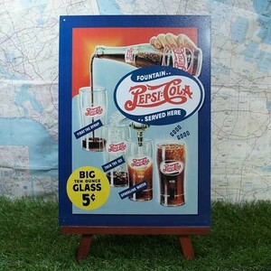 新品★インテリア雑貨★【ブリキ看板】Pepsi-Cola／ペプシ・コーラ　Served Here