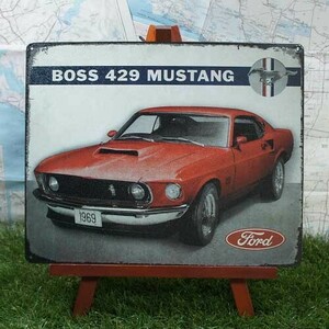 新品★インテリア雑貨★【ブリキ看板】Mustang／フォード・マスタング　BOSS 429　-2-