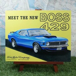 新品★インテリア雑貨★【ブリキ看板】Mustang／フォード・マスタング　BOSS 429