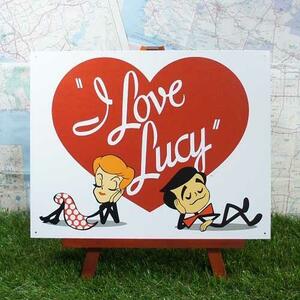 新品★インテリア雑貨★【ブリキ看板】I Love Lucy／アイ・ラブ・ルーシー　ロゴ