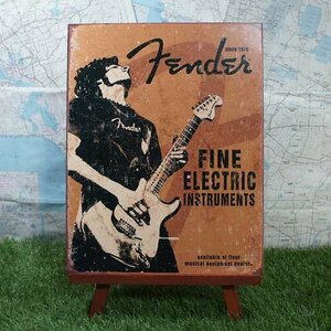 新品★インテリア雑貨★【ブリキ看板】Fender／フェンダー　Fine