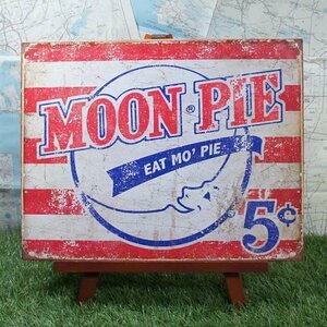 新品★インテリア雑貨★【ブリキ看板】Moon Pie／ムーンパイ　Eat Mo' Pie　5￠