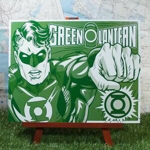 新品★インテリア雑貨★【ブリキ看板】Green Lantern／グリーンランタン　Duotone