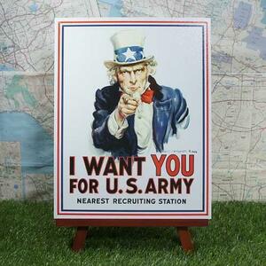 新品★インテリア雑貨★【ブリキ看板】Uncle Sam／アンクル・サム　I Want You