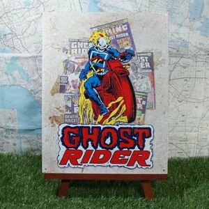 新品★インテリア雑貨★【ブリキ看板】Ghost Rider／ゴーストライダー　Comic Cover