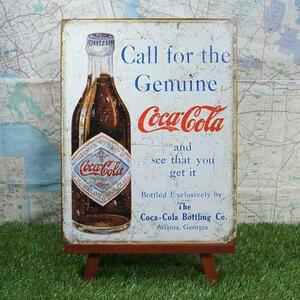 新品★インテリア雑貨★【ブリキ看板】Coca-Cola／コカ・コーラ　Call for the Genuine