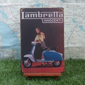 新品★インテリア雑貨★【ブリキ看板】Lambretta／ランブレッタ　Innocenti