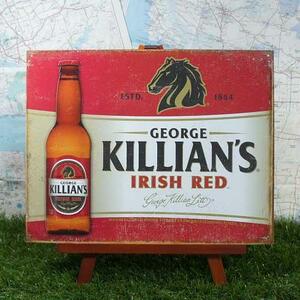 新品★インテリア雑貨★【ブリキ看板】George Killian's Irish Red／ジョージ・キリアン　ボトル