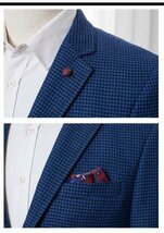 XZLG紺（48A M度）新品 完売■紳士 2釦wool 49% メンズ ウール テーラードジャケット ライトグレー WOOL ブレザー_画像6