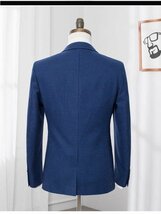 XZLG紺（48A M度）新品 完売■紳士 2釦wool 49% メンズ ウール テーラードジャケット ライトグレー WOOL ブレザー_画像8