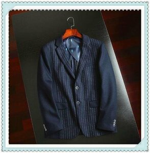 XZ-18-HUI(実寸46A S度 )新品 新作 BLUE系■ 高品質 春秋冬 ◆ 完売限定美品■2ボタン メンズ 紳士 ジャケット スーツ