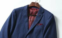 XZLG紺（48A M度）新品 完売■紳士 2釦wool 49% メンズ ウール テーラードジャケット ライトグレー WOOL ブレザー_画像3