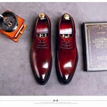 XX-23101-1 wine red 職人手作り 40サイズ25.cm程度 【新品未使用】 高品質 人気新品 メンズ シューズ ビジネスシューズ 職人手作り 本革_画像6