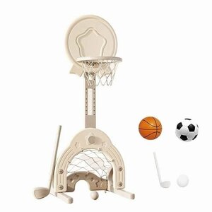 ミニ 3in1 バスケットゴール 子供用 バスケットボールフープセット （バスケット サッカー ゴルフ付き） 室内 屋外用