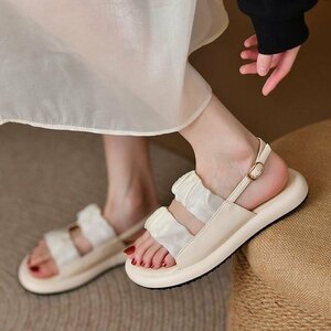  comfort sandals beach sandals lady's sandals .... Rome b-ru Flat sole ..... beautiful legs beige 25cm