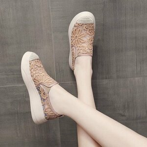  туфли без застежки .... Loafer толщина низ плоская обувь summer обувь вентиляция лето ko-te симпатичный casual удобный orange 25cm