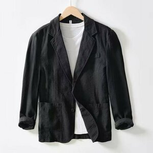 XZ-ALBB(実寸XL )新品 新作 春夏 リネン ◆ 完売■ 高品質 限定美品■2ボタン メンズ 紳士 ジャケット スーツ