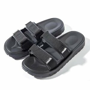  sandals thickness bottom men's casual EVA light weight beach sandals beach travel ..... slippers water land both for interior black 24.5cm