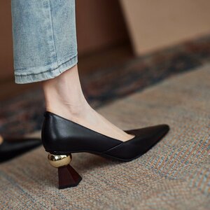  туфли-лодочки высокий каблук женский женская обувь формальный туфли без застежки обувь ..OL ходить на работу черный 23.5cm
